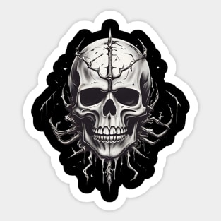 Death Metal Skull Sticker